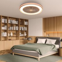 RGB ceiling fan, 20W DC motor, 40W LED, 3000K-6500K, remote control, 10-13 m², Ø47 cm, energy class F.