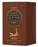 Lattafa Asad Bourbon 100 ml EDP, oriental, woody, intense fragrance, ideal for special occasions.