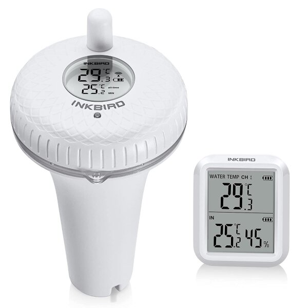 Inkbird IBS-P01R, wireless pool thermometer, floating, digital, precise temperature measurement, large display, waterproof.