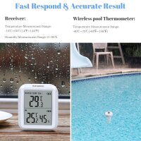 Inkbird IBS-P01R, wireless pool thermometer, floating, digital, precise temperature measurement, large display, waterproof.
