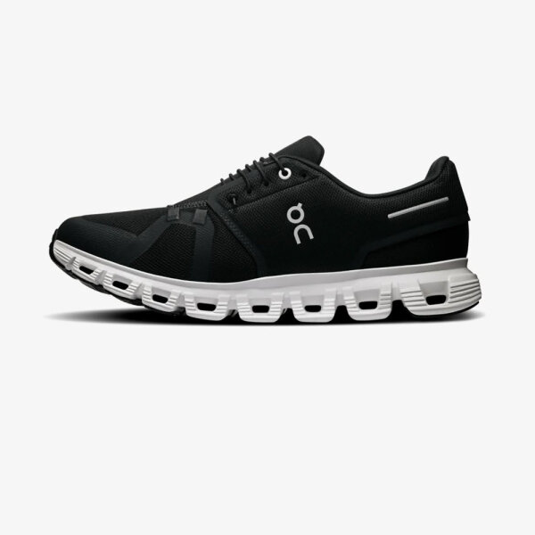 ON Cloud 6, EU 44.5, Low-top sneakers, black/white, lightweight, breathable, optimal cushioning, ideal for sports and everyday life.