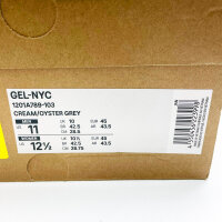 Asics GEL-NYC, EUR 45, Sneaker, Cream/Grau, bequeme Dämpfung, modernes Design, ideal für Alltag und Sport.