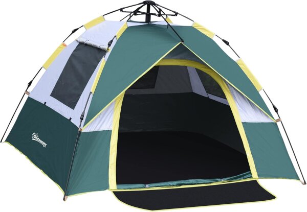 Outsunny A20-133 Camping tent 3 person pop-up dome tent with window, 1000mm water column, including pack bag and groundsheet.