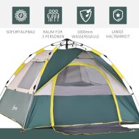 Outsunny A20-133 Camping tent 3 person pop-up dome tent with window, 1000mm water column, including pack bag and groundsheet.