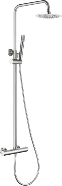 IMEX Thermostatic Shower Column BTM039/ORC, Bathroom Rail with Thermostatic Mixer, Stainless Steel & Brass, Modern Bathroom Fitting, Comfortable Temperature Control.