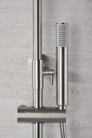 IMEX Thermostatic Shower Column BTM039/ORC, Bathroom Rail with Thermostatic Mixer, Stainless Steel & Brass, Modern Bathroom Fitting, Comfortable Temperature Control.