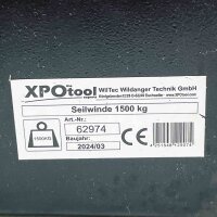 XPOtool 62974, Seilwinde, 1500 Kg, Bj. 2024/03, leistungsstark, kompakt, ideal für schwere Lasten.