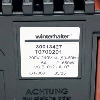 Winterhalter 30013427, T0700201, frequency converter, 200-240 V, 50-60 Hz, 650 W, 5 A, compact control unit.