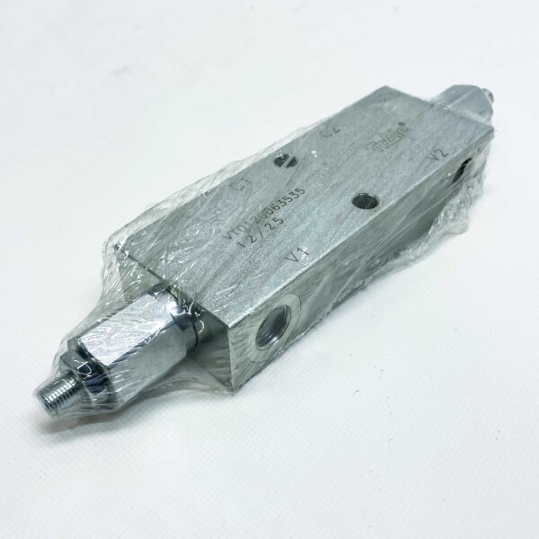 TRALE VT0120063535 Lowering brake valve 12/25, hydraulic brake valve, robust, precise control, for trucks and trailers.