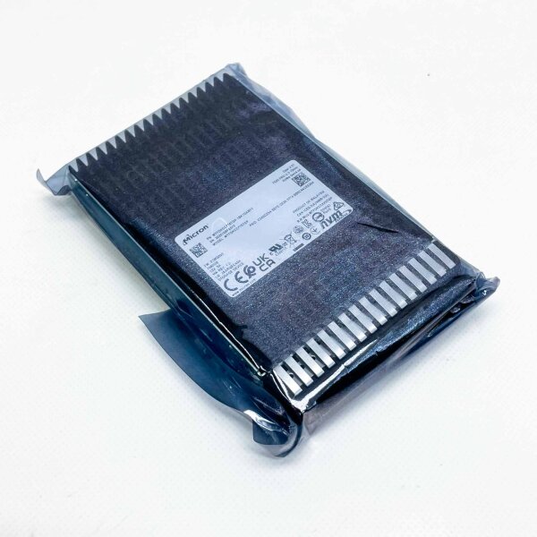 Micron 7500 PRO U.3, 7.68TB SSD, NVMe Gen4x4, 15mm, TLC SED, Opal 2.01, 12V, 3A, high performance.