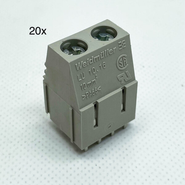 Weidmüller 1791080000, PCB terminal block, 20 pieces, 300 V, 10 A, compact design, high reliability.