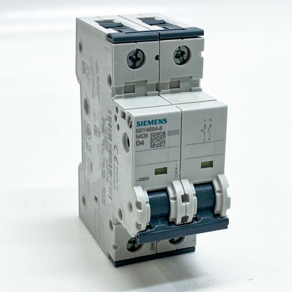 SIEMENS 5SY4504-8, Miniature Circuit Breaker, 230V, 10kA, 1+N-pole, D, 4A, T=70mm
