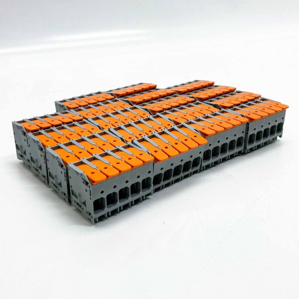 WAGO XCFR2, 60577056, PCB terminal block, 5-pole, 600V, 66A, for 18-20 mm conductors.