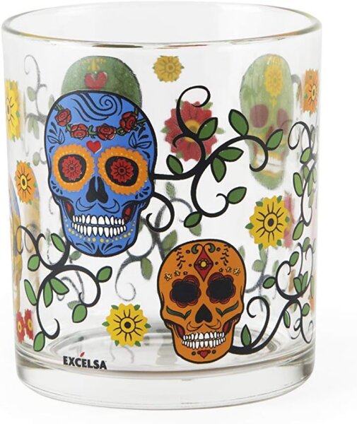 Excelsa Calavera Set, 63132, Water glasses, 6 pieces, pressed glass, transparent, stylish design, perfect drinking tableware.