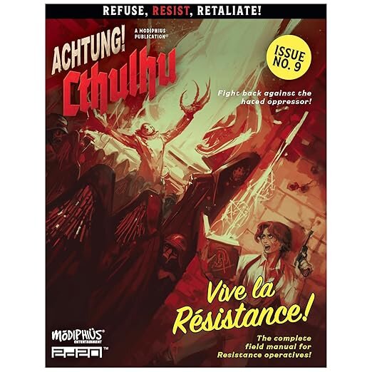 Attention! Cthulhu 2d20: Vive La Resistance, role-playing game, rich adventures, detailed characters, exciting battles