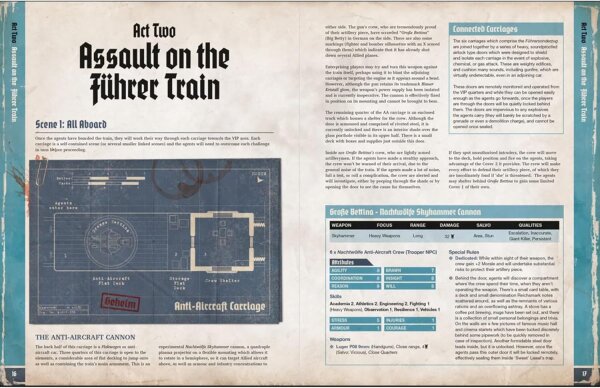 Achtung! Cthulhu 2d20: Assault on the Fuhrer Train, Rollenspiel, Taktisches Gameplay, Mystery und actionreiche Abenteuer.