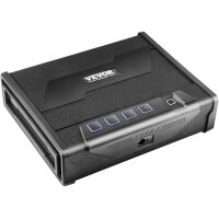 VEVOR Portable Gun Safe, 2 Pistols, Fingerprint/Key/Password, Cold Rolled Steel, 282x180.1x50 mm.