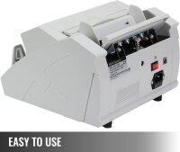 VEVOR 0288 Money Counting Machine White – Counterfeit Detection (UV+MG), 1000 coins/min, LED Display