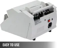 VEVOR 0288 Money Counting Machine White – Counterfeit Detection (UV+MG), 1000 coins/min, LED Display