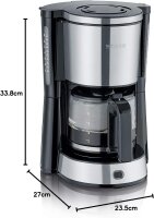 SEVERIN KA 4823 Kaffeemaschine, 1,25 l Glaskanne, 10–15 Tassen, Aroma‑Funktion, Warmhalteplatte, Timer, Edelstahl‑Filter
