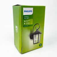 Philips Buzzard Außenlaterne, Laterne/Außenleuchte, Schwarz, wetterfest, energieeffizient, für Garten und Terrasse