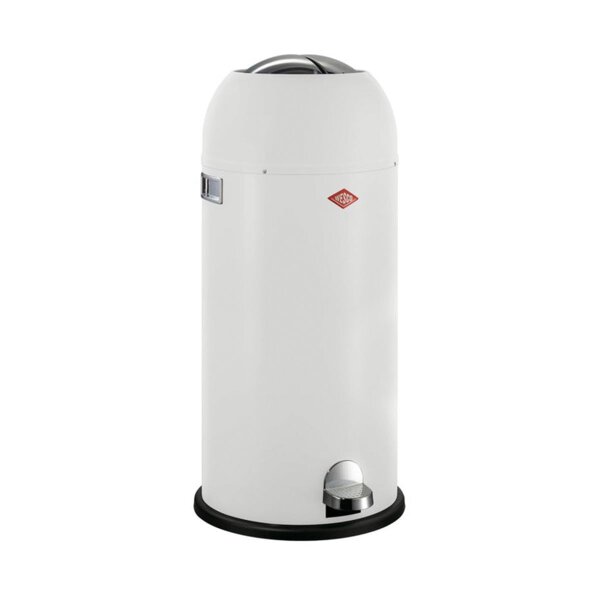 WESCO Kickmaster Maxi – Waste collector, 40 L, white-matt, powder-coated steel, large opening & integrated damper
