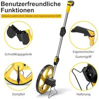 Zozen measuring wheel, foldable, roll measurement, metric units up to 9999.9 m, reset key & kickstand, starting point arrow, incl. carrying case