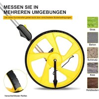 Zozen measuring wheel, foldable, roll measurement, metric units up to 9999.9 m, reset key & kickstand, starting point arrow, incl. carrying case