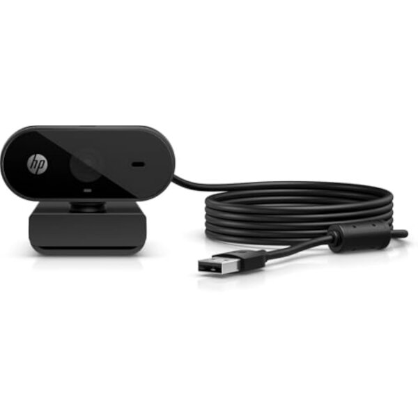 HP 325 (53X27AA) FHD USB‑A Webcam – 1080p Full HD, Autofokus, Stereo‑Mikrofon, Plug&Play, Weitwinkel