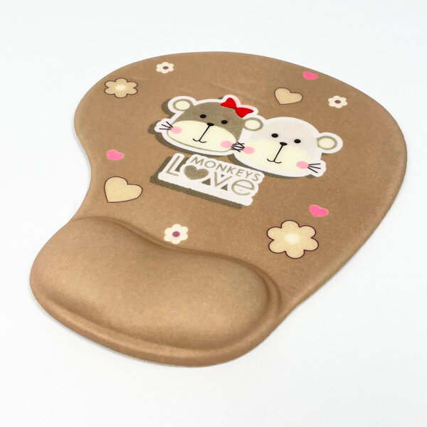 MARCELEN Mouse Pad 2-Pack, Soft Hand Rest, Squirrel & Monkey, Ergonomic, Non-Slip