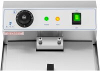 Royal Catering Elektro-Fritteuse, 13 l, 3.200 W, 50–200 °C, Ablasshahn, Edelstahl, Gastro