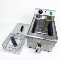 Royal Catering Electric Fryer, 13 l, 3200 W, 50–200 °C, Drain Tap, Stainless Steel, Catering