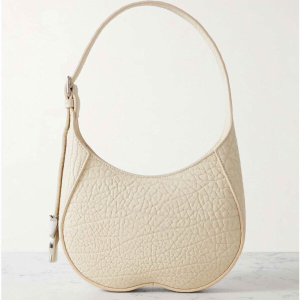 Burberry Chess Mini Schultertasche, cremeweiß, Kalbsleder, verstellbarer Riemen, elegante Crossbody-Bag