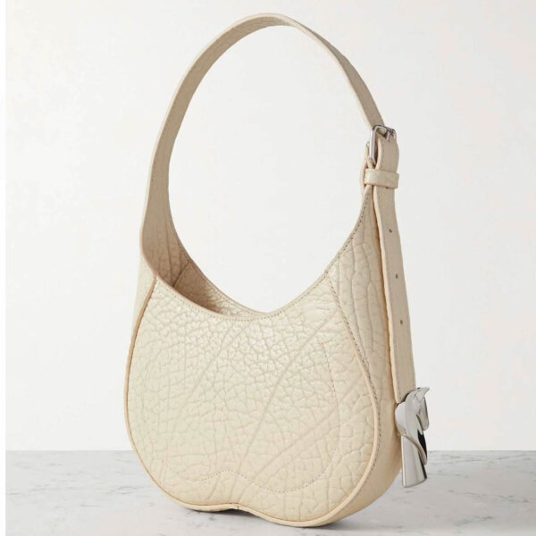 Burberry Chess Mini Schultertasche, cremeweiß, Kalbsleder, verstellbarer Riemen, elegante Crossbody-Bag