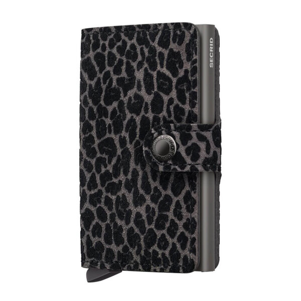 Secrid Miniwallet Leo Grey, kompakte Geldbörse, RFID-Schutz, Platz für Karten & Scheine, 6.8x10.2x2.1cm