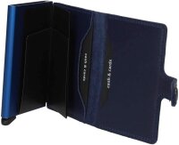 Secrid Mini Wallet Geldbörse Navy Blue Leder, Safe Card Case, kompakt, RFID-Schutz, 2,1x6,5x10,2cm
