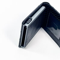 Frapkom Mens Wallet Black, Card Case, RFID Protection, Slim Design, Many Card Slots, Coin Pocket