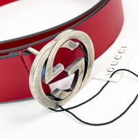 Gucci leather belt, GG buckle, size 95/38, authenticity code 546389, made in Italy, model 568024, luxury accessory