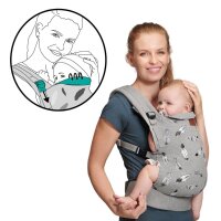KINDERKRAFT Babytrage MILO, Tragehilfe, 3-48 Monate, 3-20 kg, ergonomisch, verstellbar, grau, Baumwollmix