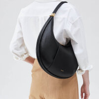 Songmont Large Luna Bag Handtasche, Onyx Schwarz, Leder, 40x7x35cm, modern, geräumig, neue Version