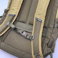Thule Sweden backpack, olive green, with shoulder strap, many compartments & 2 drink holders, versatile use