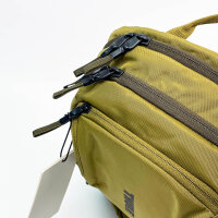 Thule Sweden backpack, olive green, with shoulder strap, many compartments & 2 drink holders, versatile use