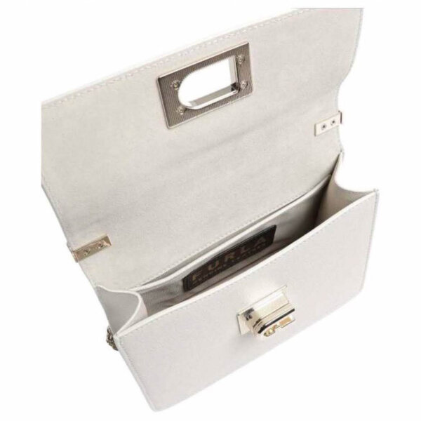 Furla 1927 Mini Womens Handbag, Model BX1472-1704S, white, elegant design, compact, gold details