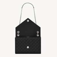 Saint Laurent Envelope Medium, womens shoulder bag, black leather, gold details, elegant design, without original packaging