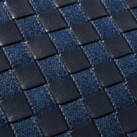 Bottega Veneta Intrecciato Hop, große Schultertasche, Kalbsleder & Denim, Magnetverschluss, Blau, ohne OVP