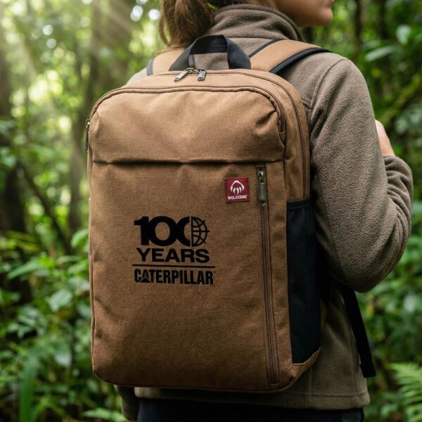 Wolverine 100 Years Caterpillar Backpack, Brown, 18x12.5x9, robust daypack, versatile, striking design