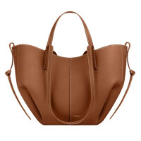 Polène Cyme Mini Handbag, Camel, grained leather,...