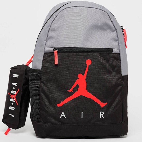 Jordan Jan Air school backpack 40070027, grey/black, robust backpack, large main compartment, padded straps, sporty design