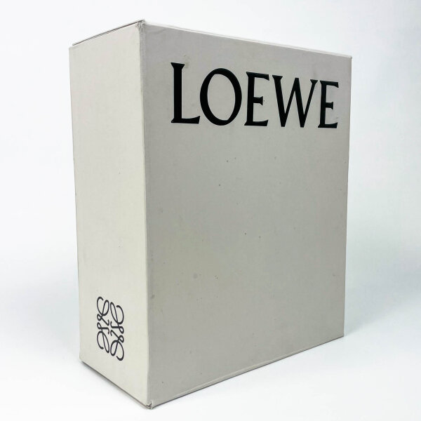 Loewe Strohtasche quadratisch, beige-braun, Henkel aus Leder, geflochten, Sommer-Accessoire, geräumig