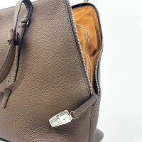 Agnona Cara handbag, leather, brown, elegant design, spacious, without original packaging